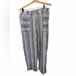 SHEIN Curve Striped Elastic Waist Pants 1XL NWOT